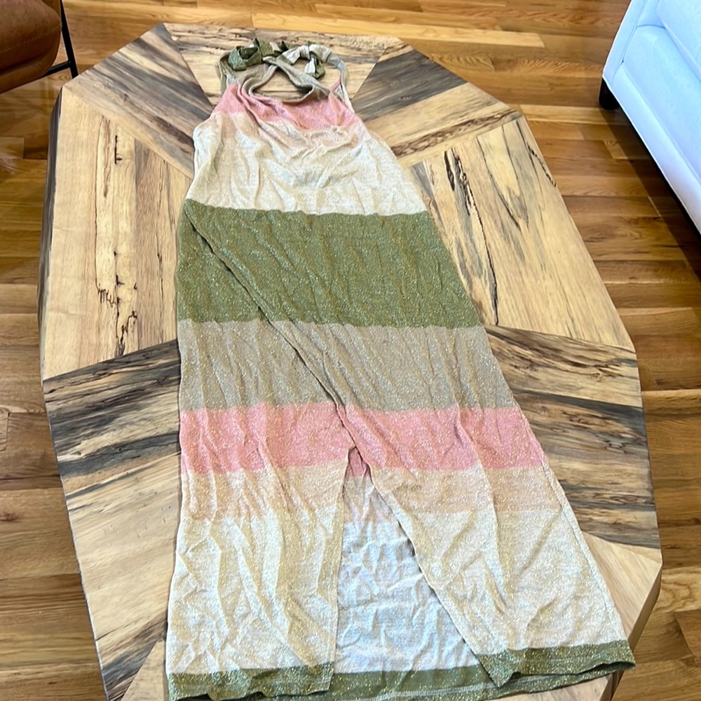 PQ metallic Halter cover up / vacation dress